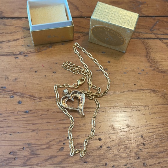 Vintage Heart Pendant marked 925 w/Chain Necklace & Box - diamonds & rubies?? - Picture 14 of 16